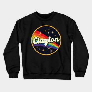 Clayton // Rainbow In Space Vintage Grunge-Style Crewneck Sweatshirt